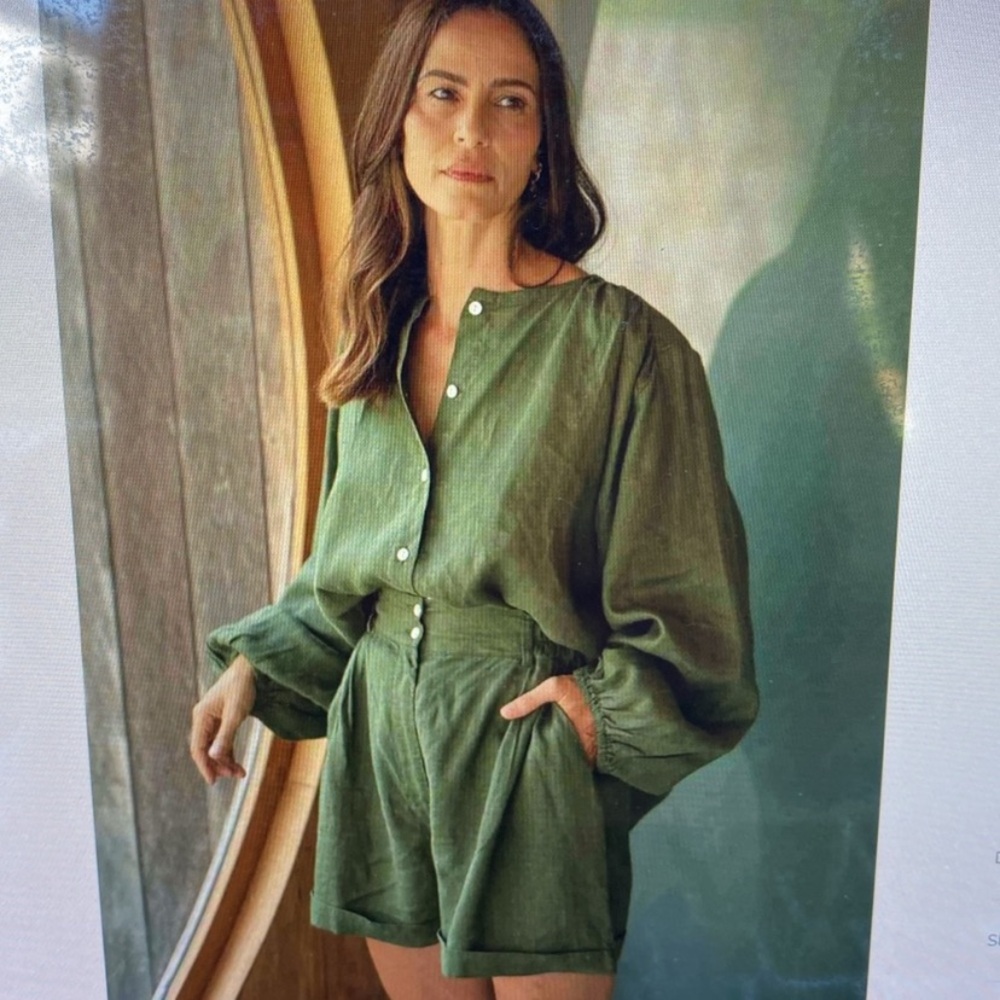 Rice linen set green